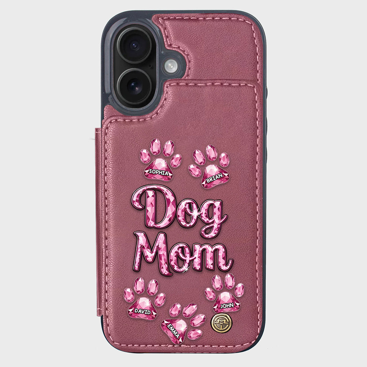 Étui portefeuille personnalisé pour téléphone avec motif chien - Maman de chien