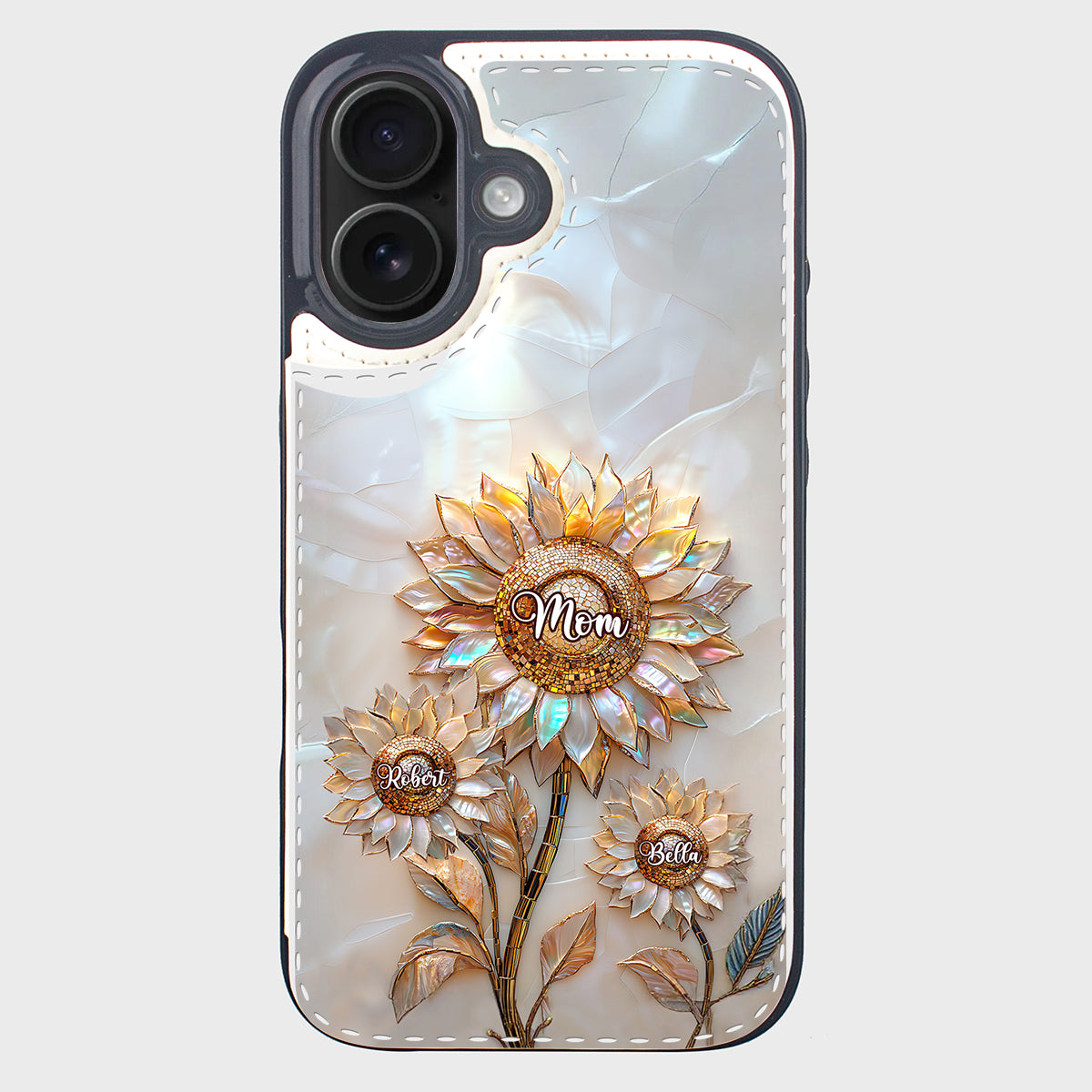 Bonne fête des mères ! Étui portefeuille pliable personnalisé pour téléphone portable.