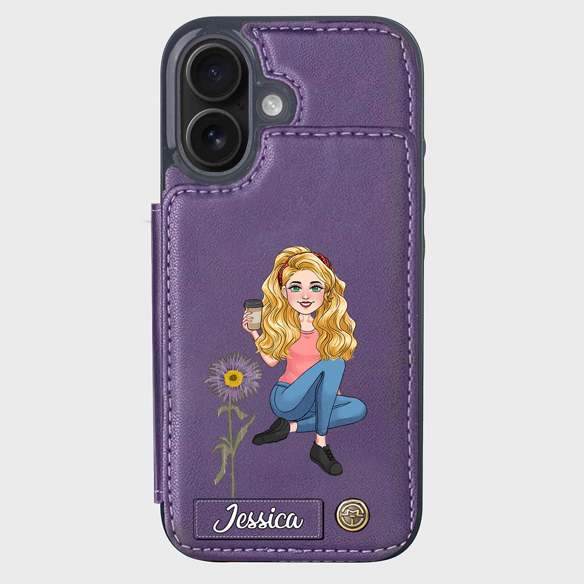 Cadeau pour le mois d'anniversaire d'une amie - Étui portefeuille personnalisé pour téléphone