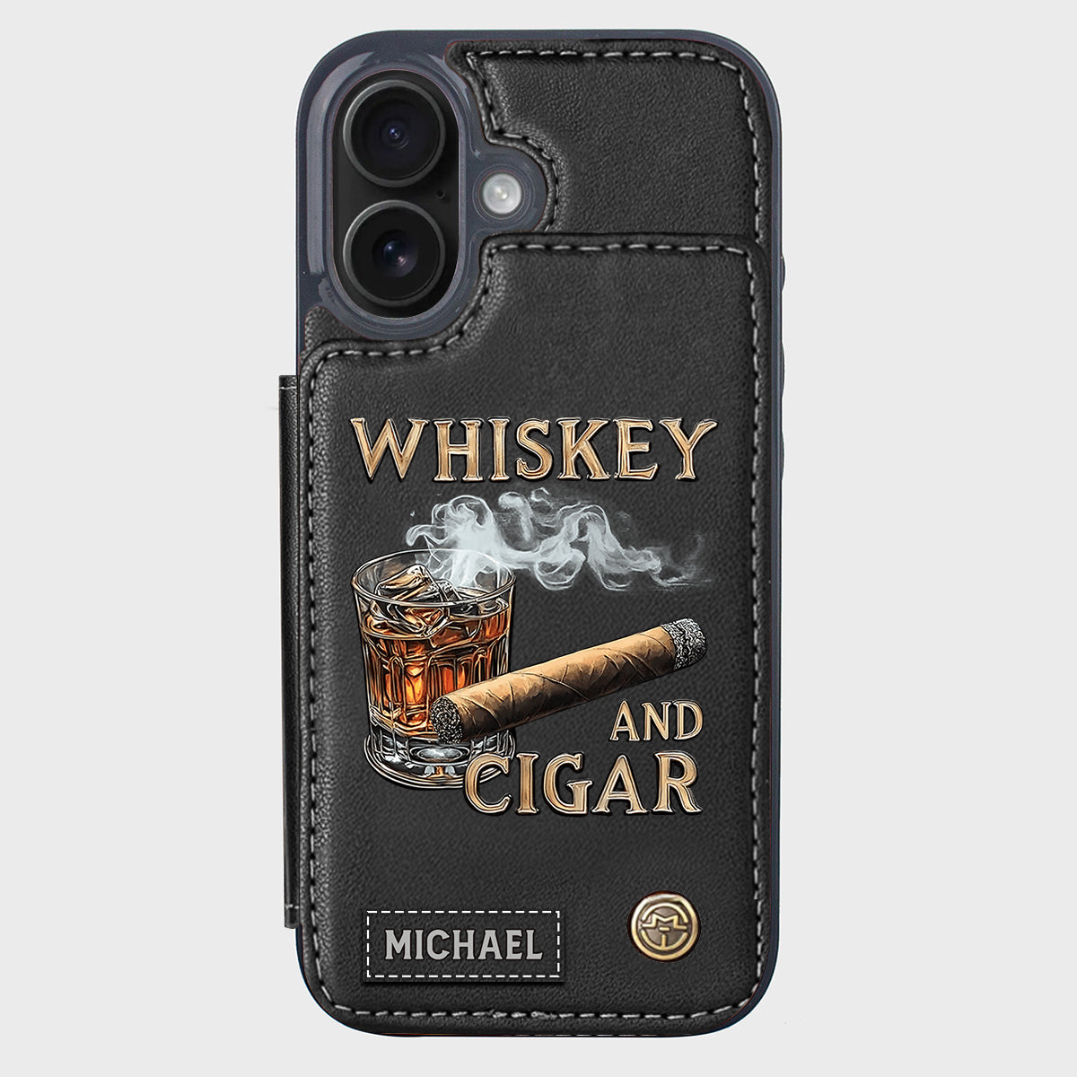 Étui portefeuille personnalisé Whiskey And Cigar -