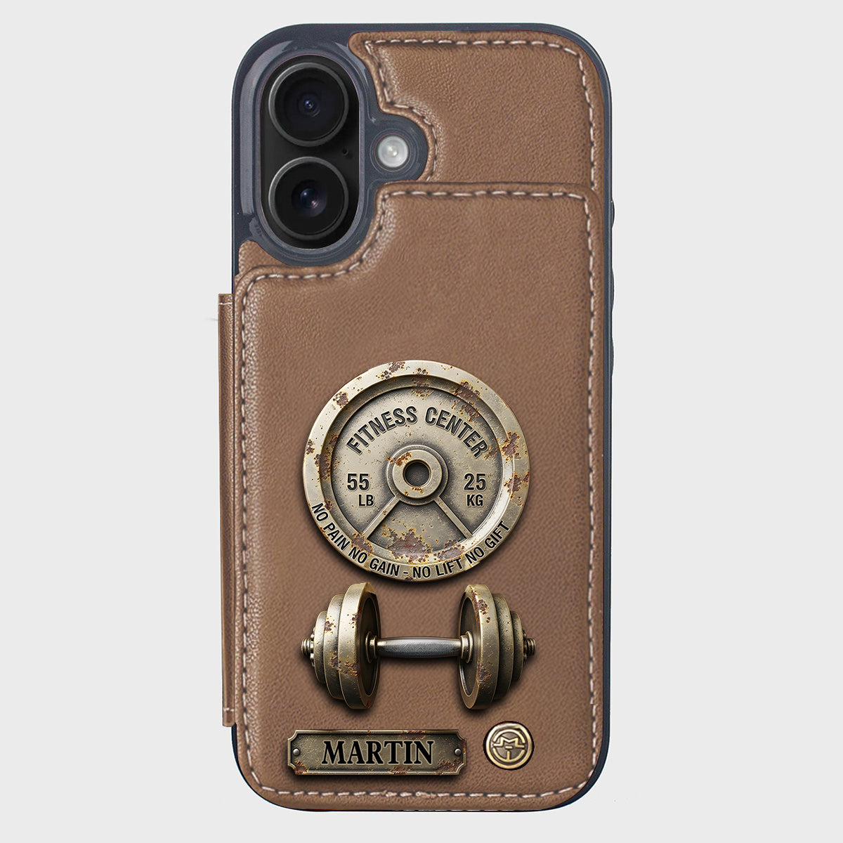 Pas de douleur, pas de gain - Étui portefeuille de téléphone personnalisé pour le fitness