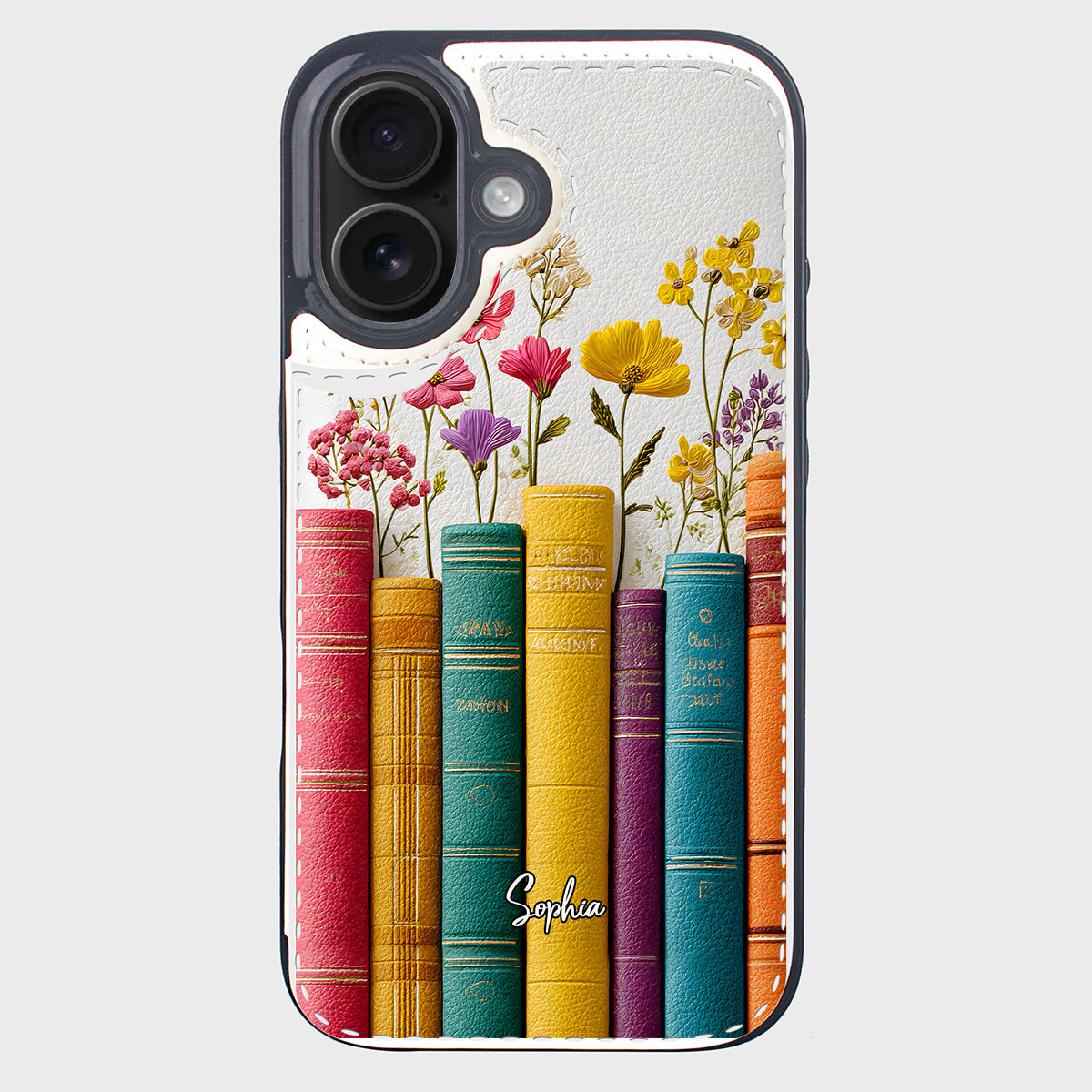 Livre de fleurs vintage - Étui portefeuille pliable personnalisé pour téléphone