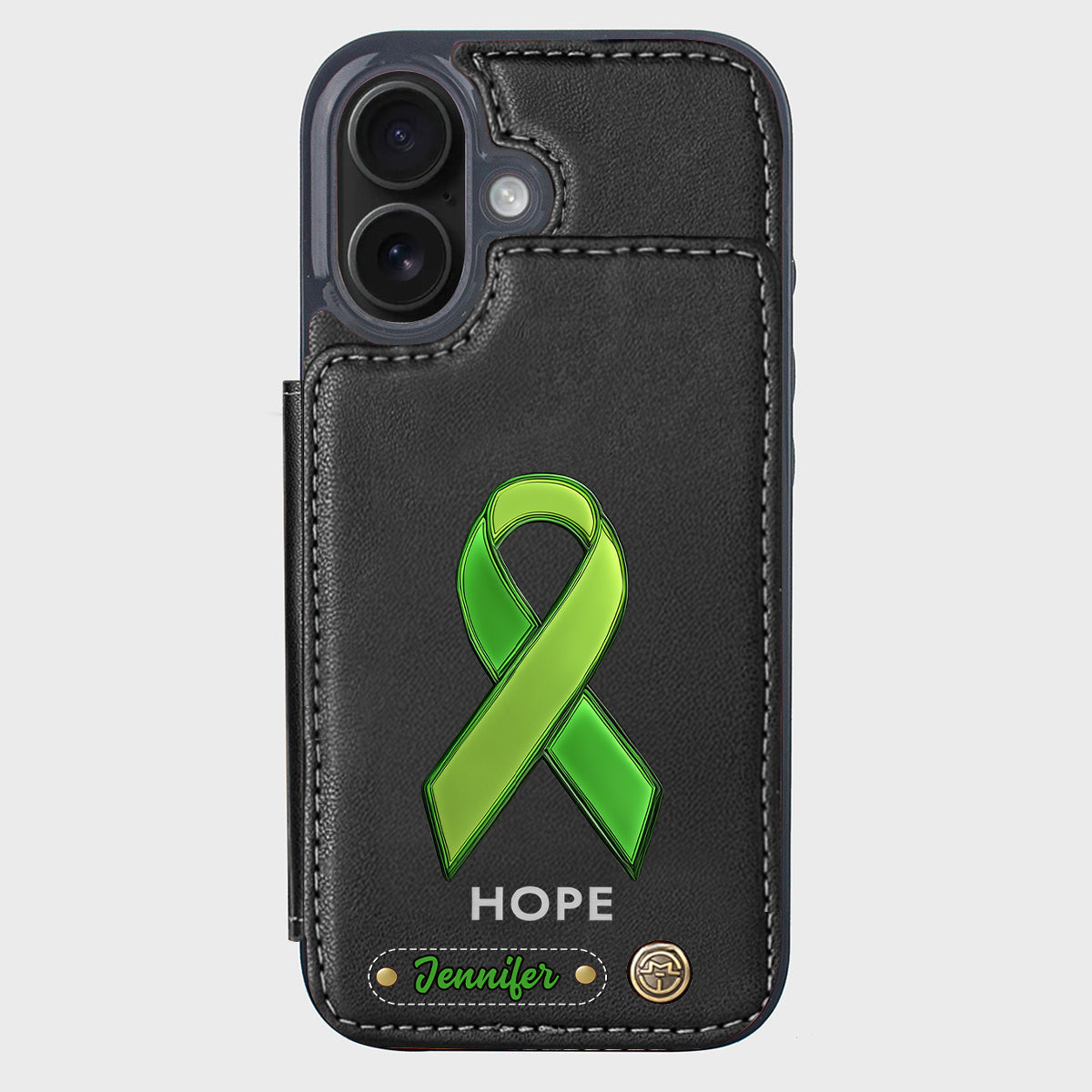 Espoir - Étui portefeuille personnalisé pour téléphone portable, symbole de sensibilisation à la santé mentale