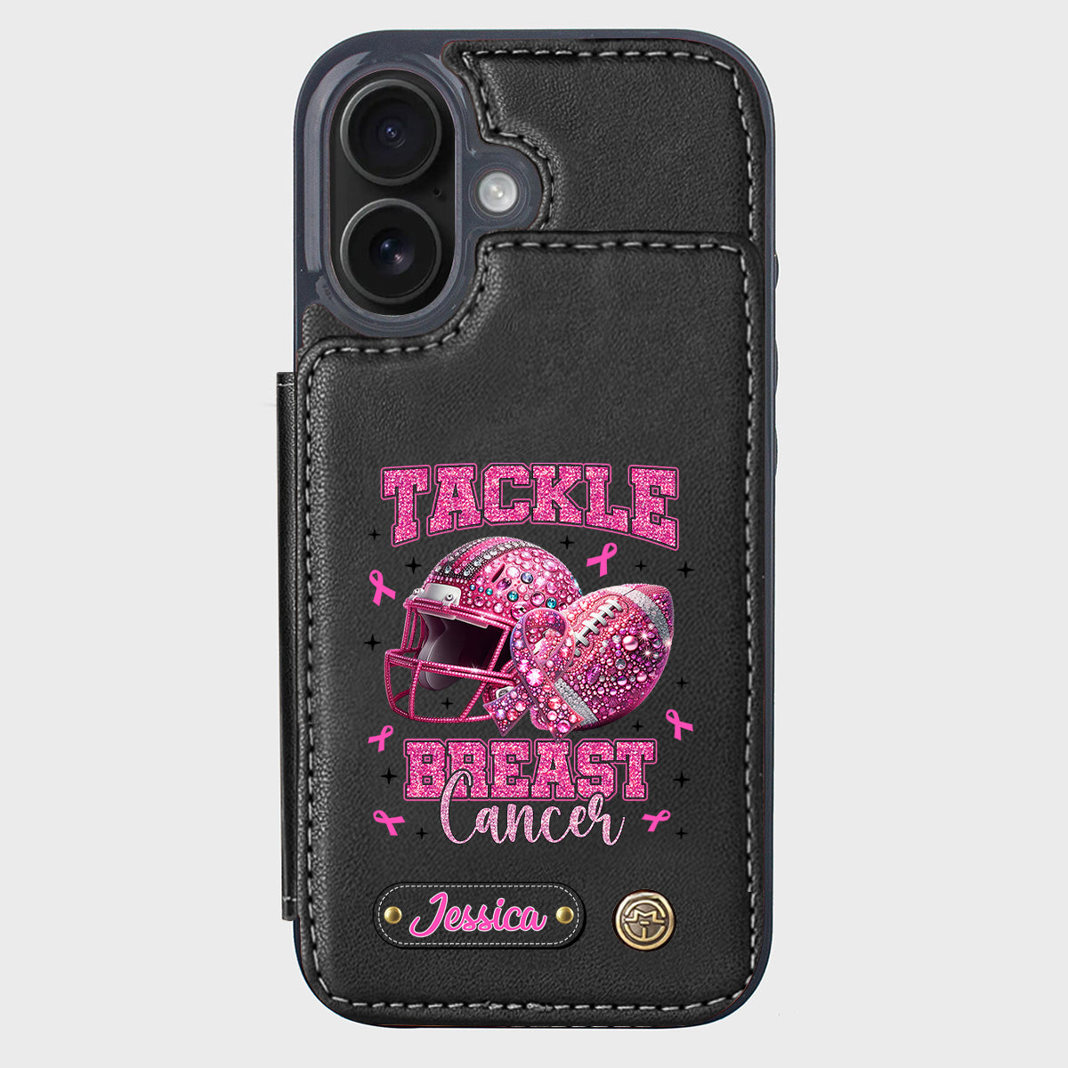 Pink Out - Étui portefeuille de téléphone personnalisé sur le thème du football