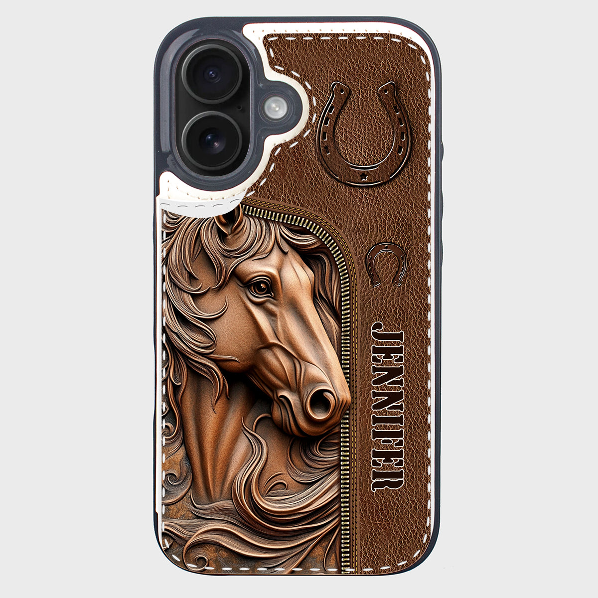 Facilement distrait par les chevaux - Étui portefeuille pliable personnalisé pour téléphone portable avec motif cheval