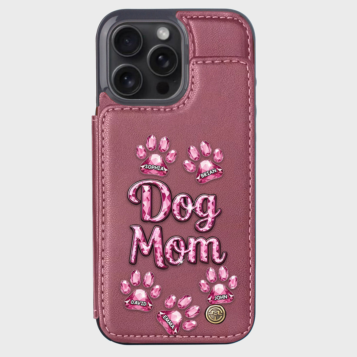 Étui portefeuille personnalisé pour téléphone avec motif chien - Maman de chien