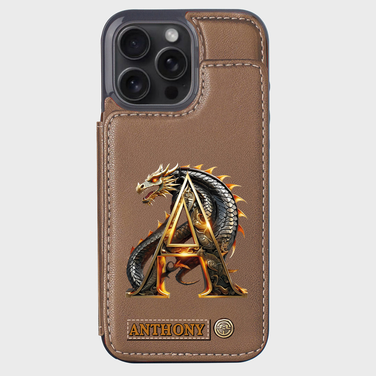 Étui portefeuille personnalisé Dragon Love pour téléphone