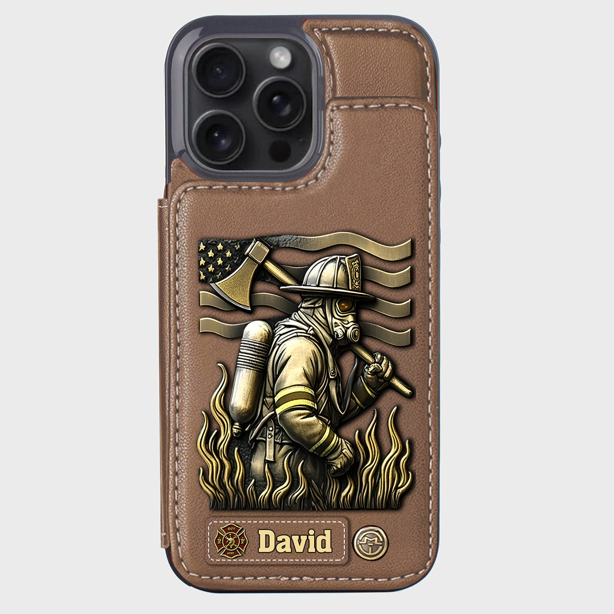 Fier pompier - Étui portefeuille personnalisé pour téléphone portable - Pompier