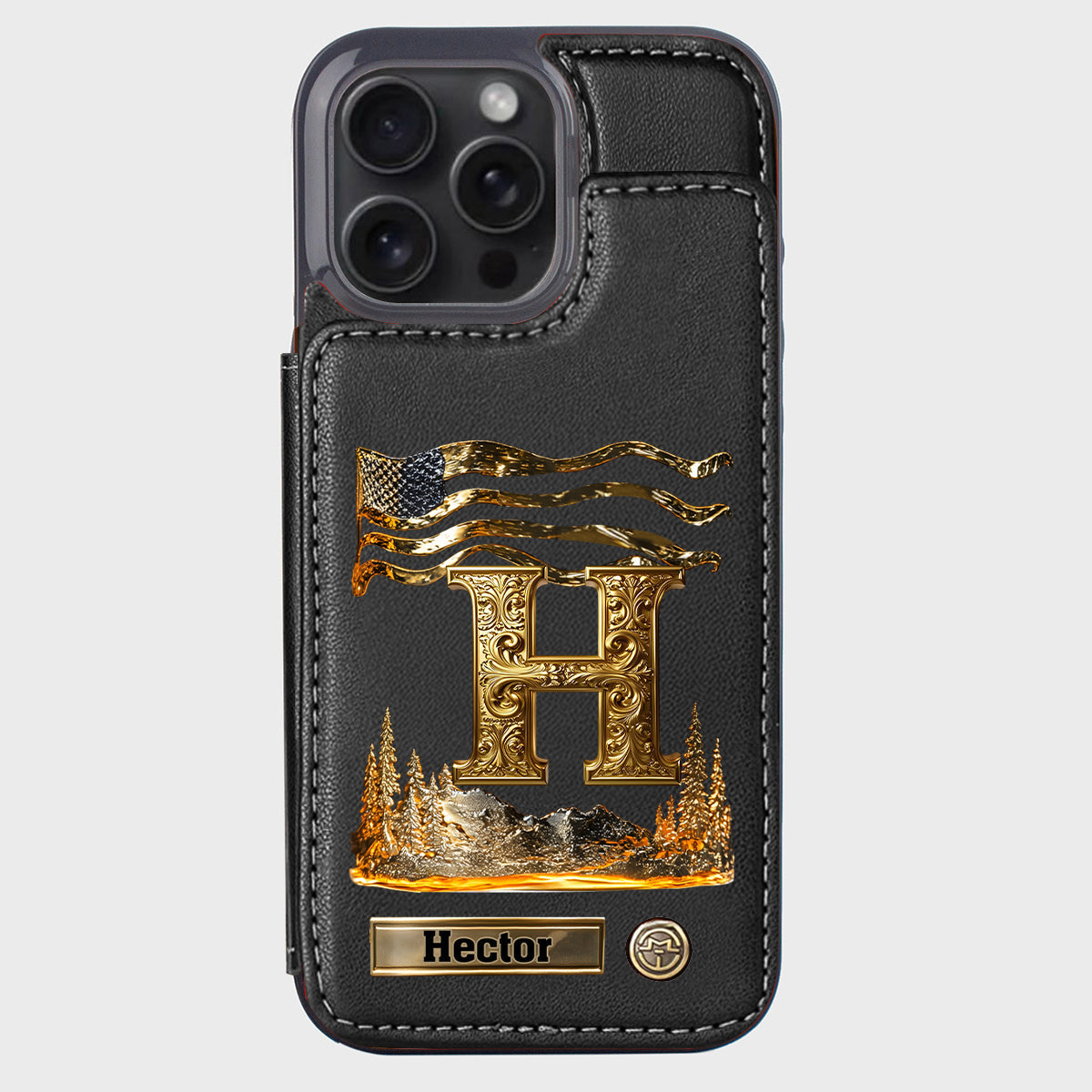 Name Initial Alphabet - Personalized Luxury Wallet Phone Case