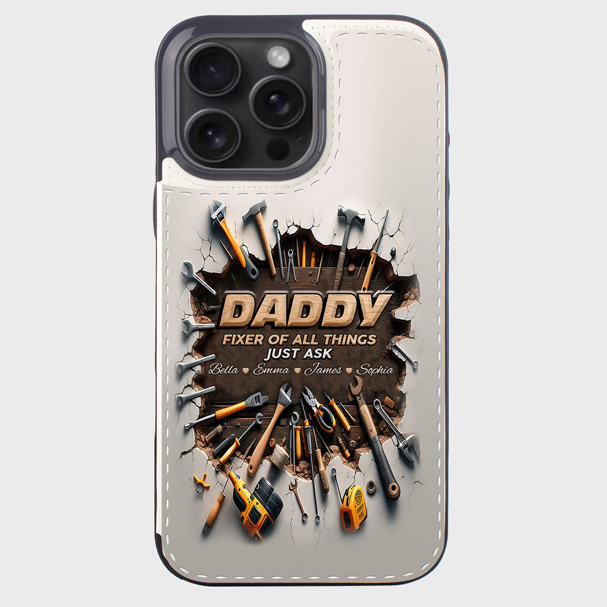 Étui portefeuille pliable personnalisé pour papa, le réparateur de tout -