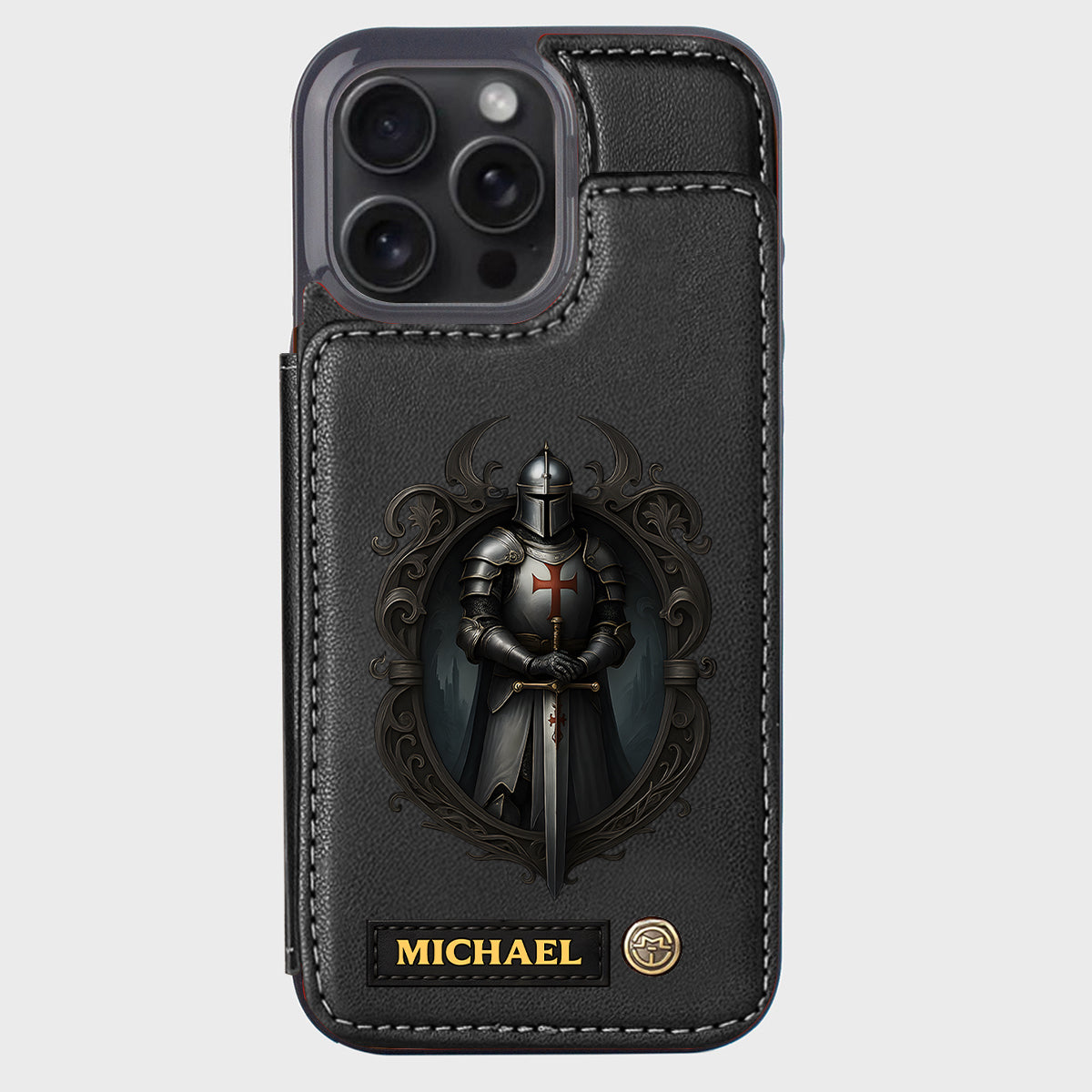 Étui portefeuille chrétien personnalisé Knight Of God -