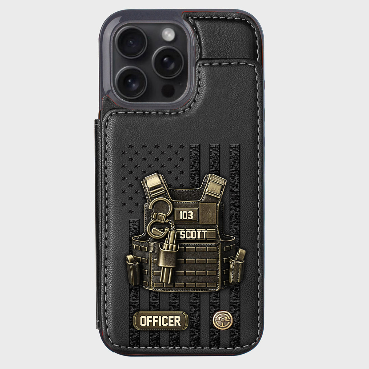 Fier d'être policier - Étui portefeuille personnalisé pour téléphone portable - Policier