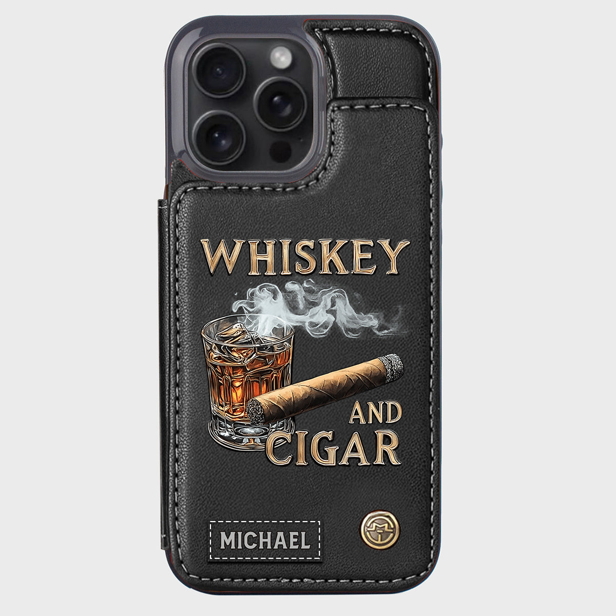 Étui portefeuille personnalisé Whiskey And Cigar -