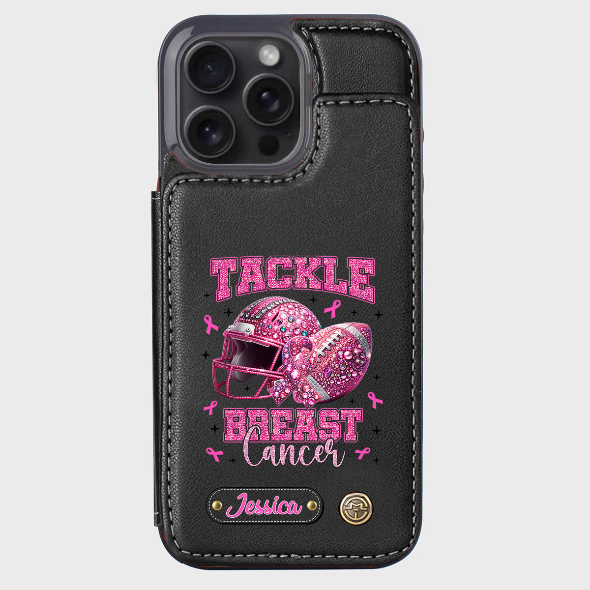 Pink Out - Étui portefeuille de téléphone personnalisé sur le thème du football