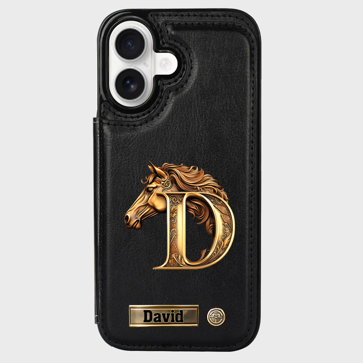 Étui portefeuille personnalisé pour téléphone Love Horse