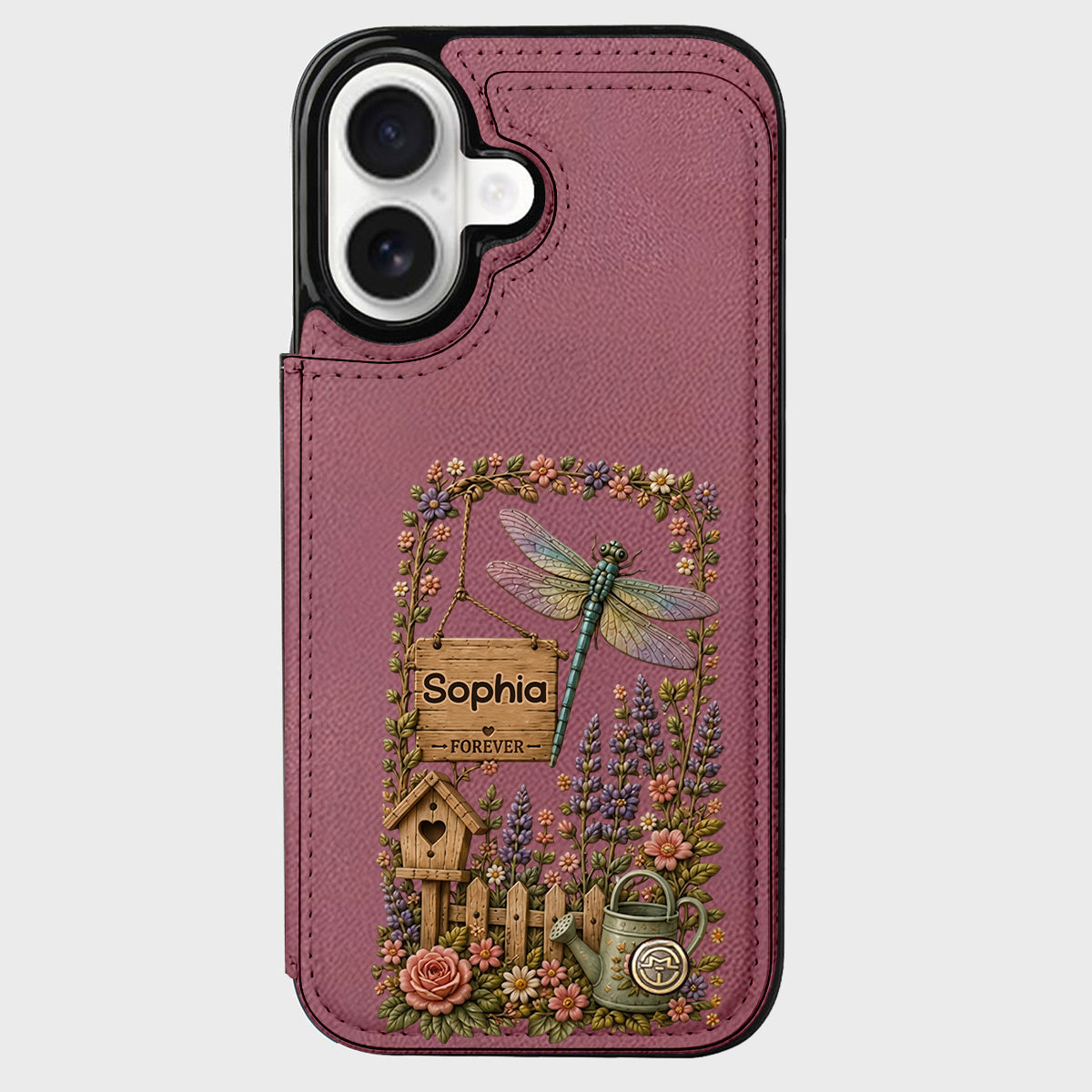 Humingbird, Dragonfly - Personalized Gardening Wallet Phone Case