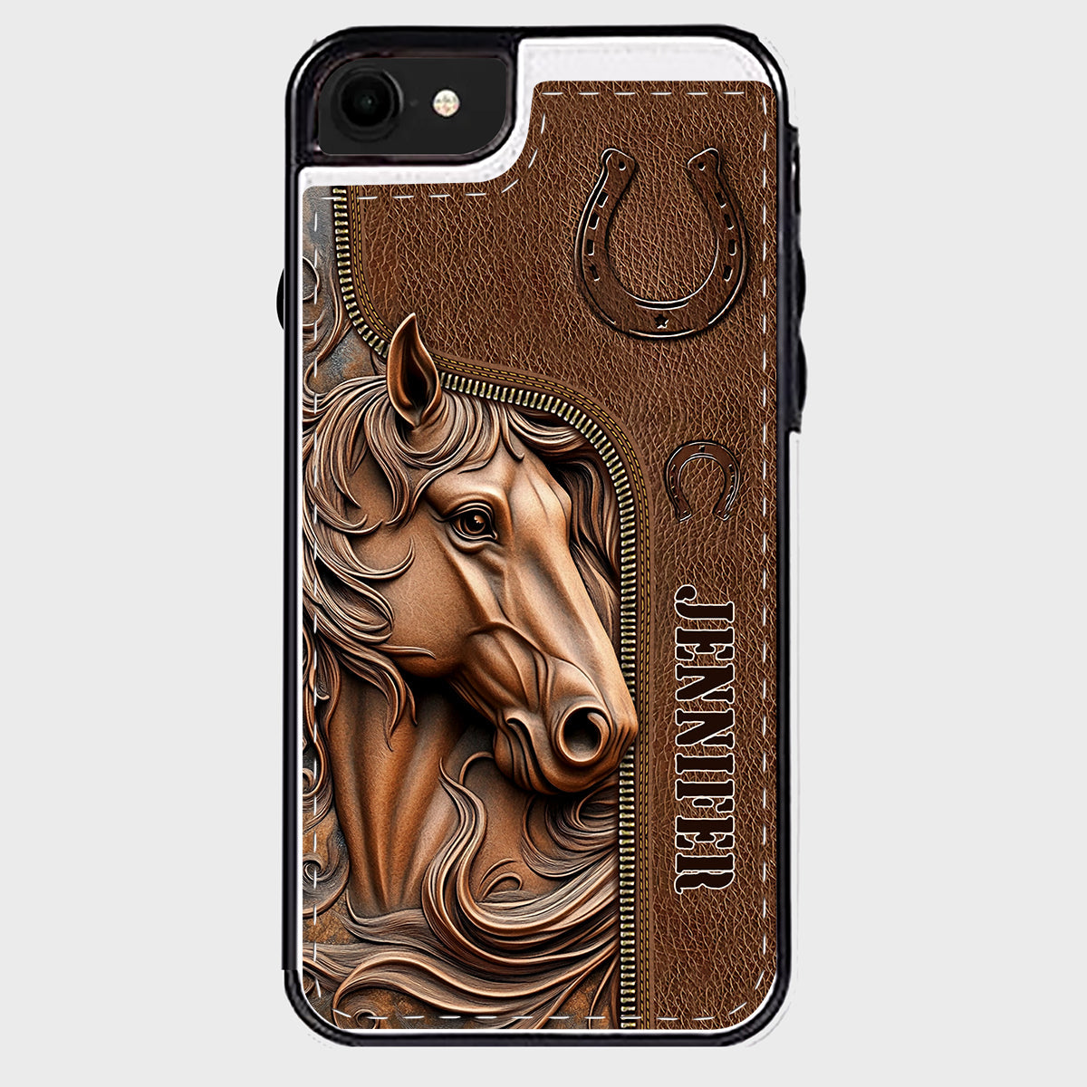 Facilement distrait par les chevaux - Étui portefeuille pliable personnalisé pour téléphone portable avec motif cheval