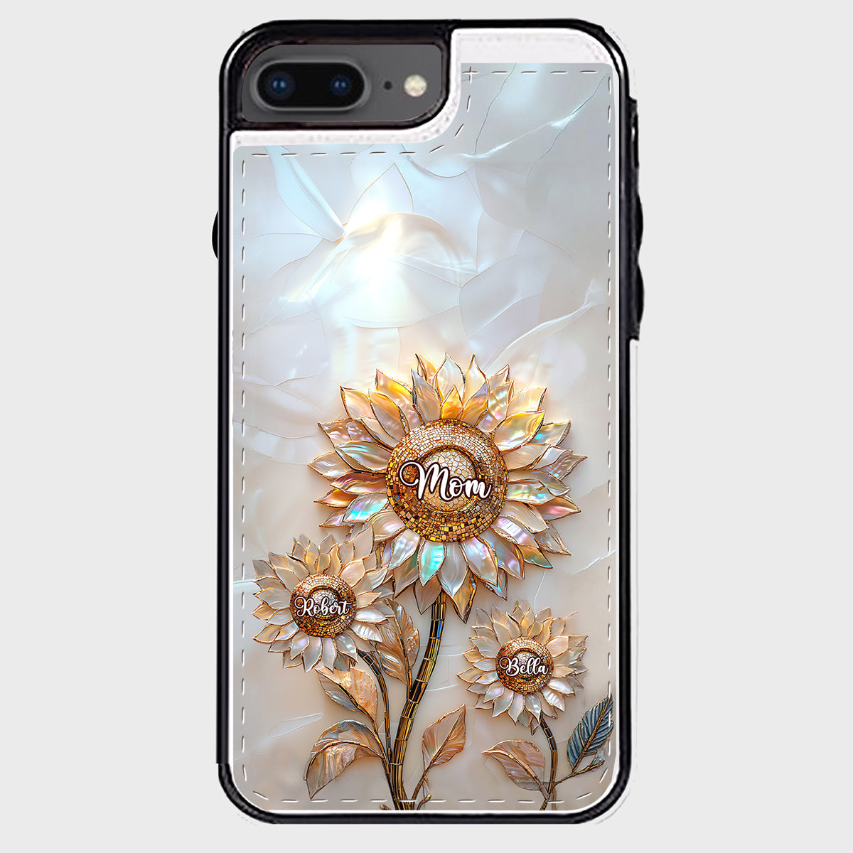 Bonne fête des mères ! Étui portefeuille pliable personnalisé pour téléphone portable.
