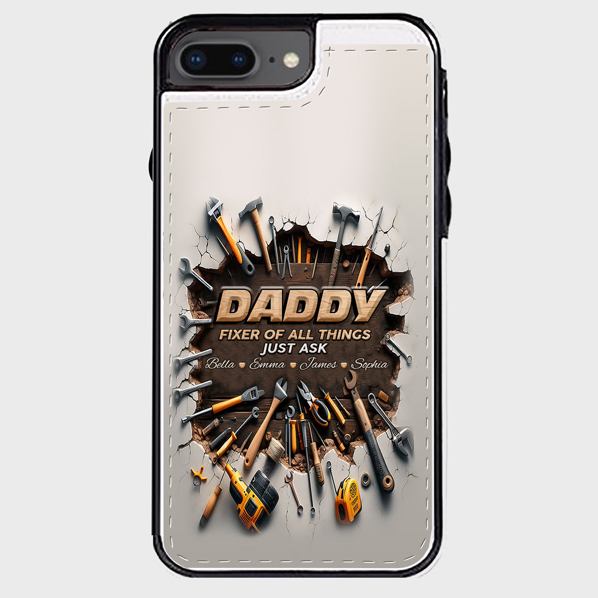 Étui portefeuille pliable personnalisé pour papa, le réparateur de tout -