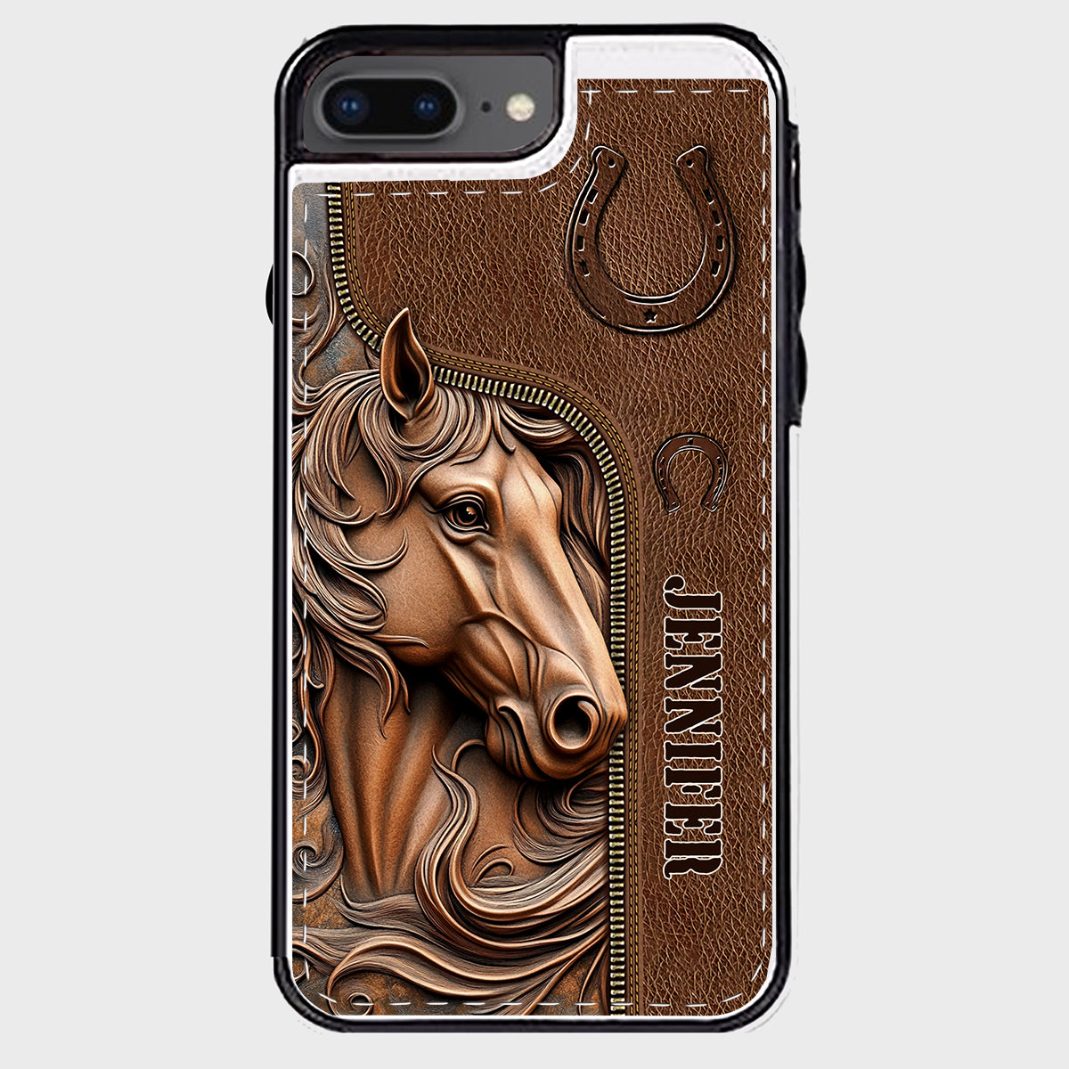 Facilement distrait par les chevaux - Étui portefeuille pliable personnalisé pour téléphone portable avec motif cheval