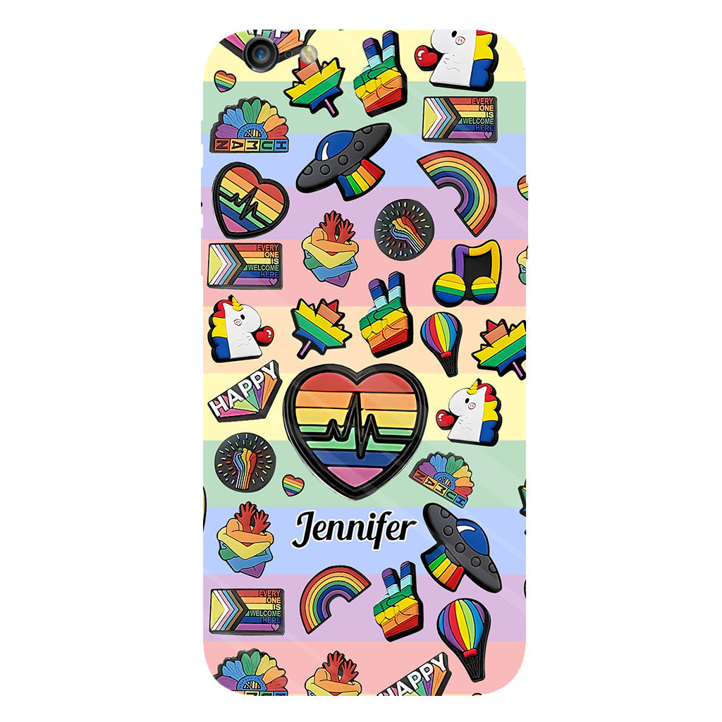 Pride Rainbow - Personalized LGBT Support Full Print Phone Case & Phone Grip