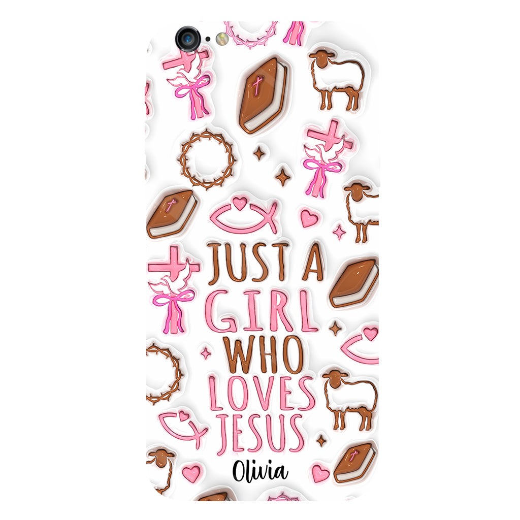 Juste une fille qui aime Jésus - Coque de téléphone personnalisée avec impression chrétienne intégrale