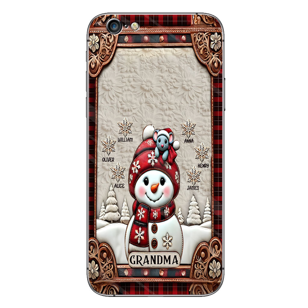 Grandma Snowman Christmas - Personalized Grandma Phone Case