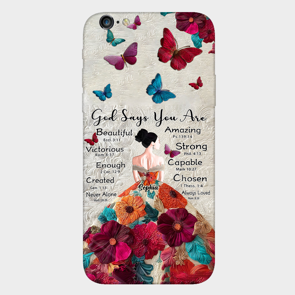 Dieu dit que tu es assez - Coque de téléphone personnalisée avec impression chrétienne intégrale