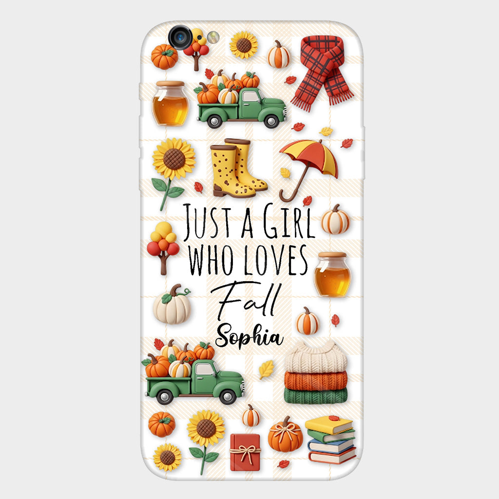 Juste une fille qui aime l'automne - Coque de téléphone personnalisée avec imprimé automnal