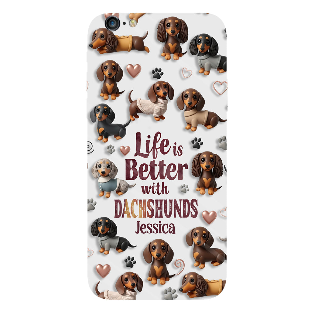 Juste une fille qui aime les chiens - Coque de téléphone personnalisée avec impression intégrale de chien