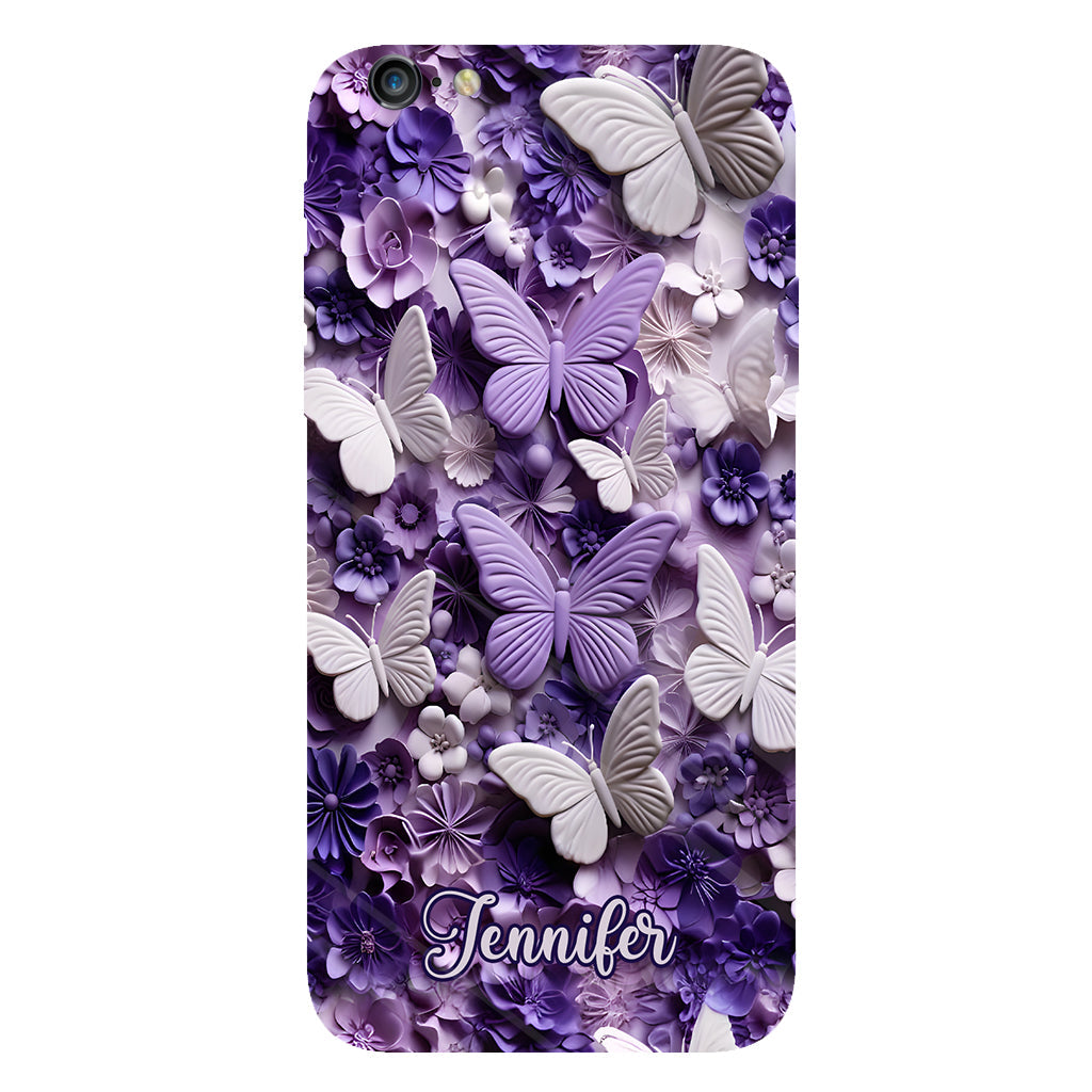 Purple Butterflies - Personalized Butterfly Full Print Phone Case