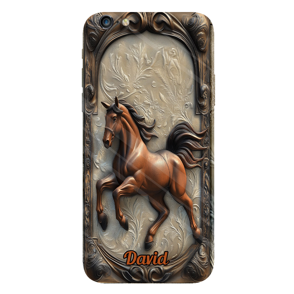 Coque de téléphone personnalisée Love Horse avec motif cheval intégral