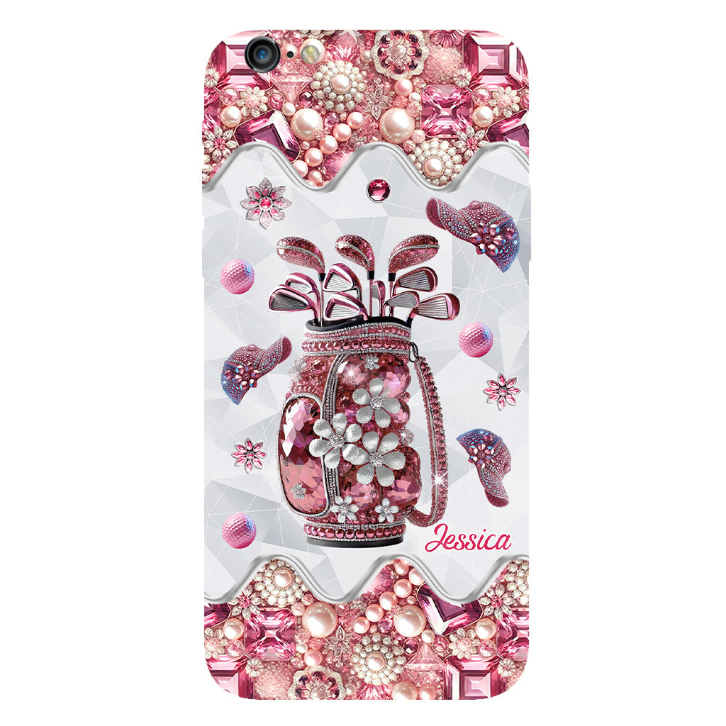 Une fille qui adore le golf - Coque de téléphone personnalisée avec imprimé golf intégral