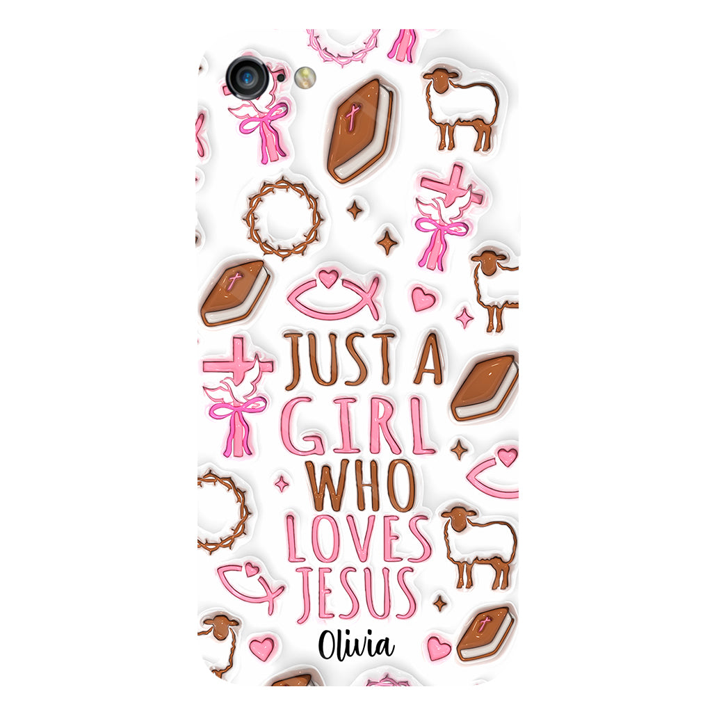 Juste une fille qui aime Jésus - Coque de téléphone personnalisée avec impression chrétienne intégrale