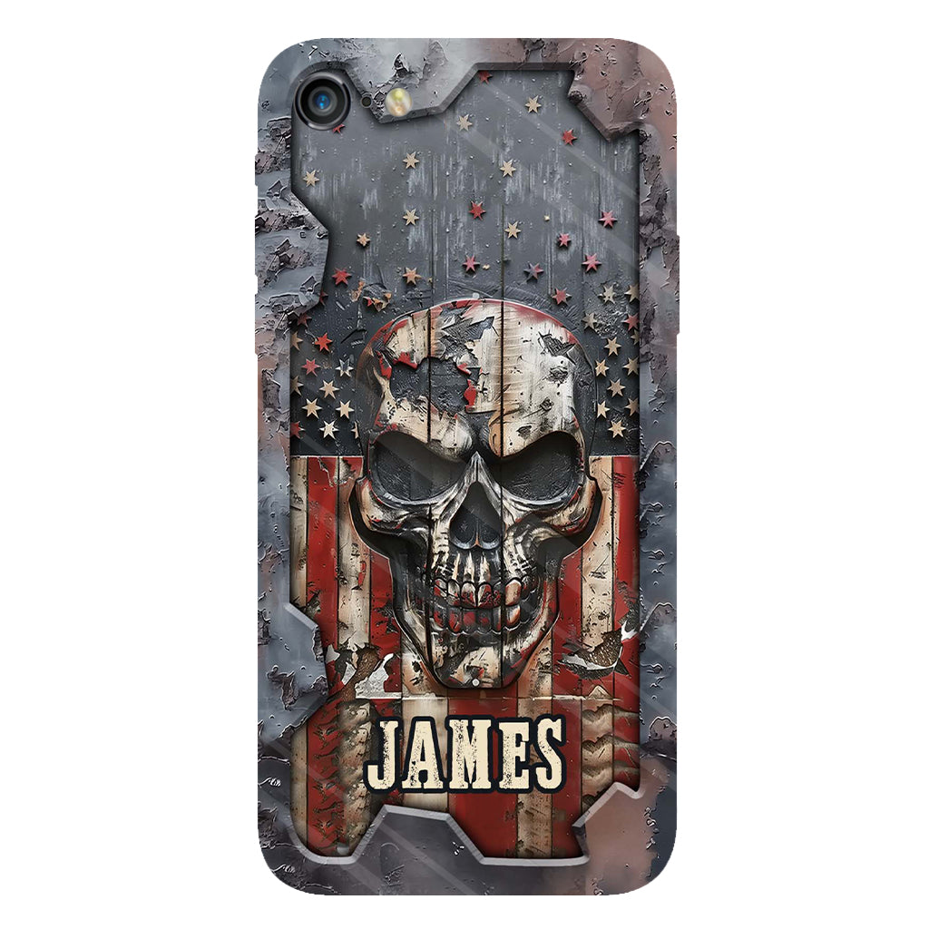 Patriotic Skull Lover - Personalized Skull Full Print Phone Case
