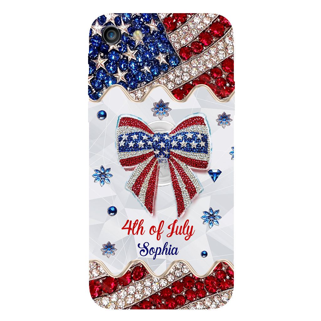 Fête de l'Indépendance - Coque de téléphone et support personnalisés avec impression intégrale pour la fête nationale américaine (4 juillet).