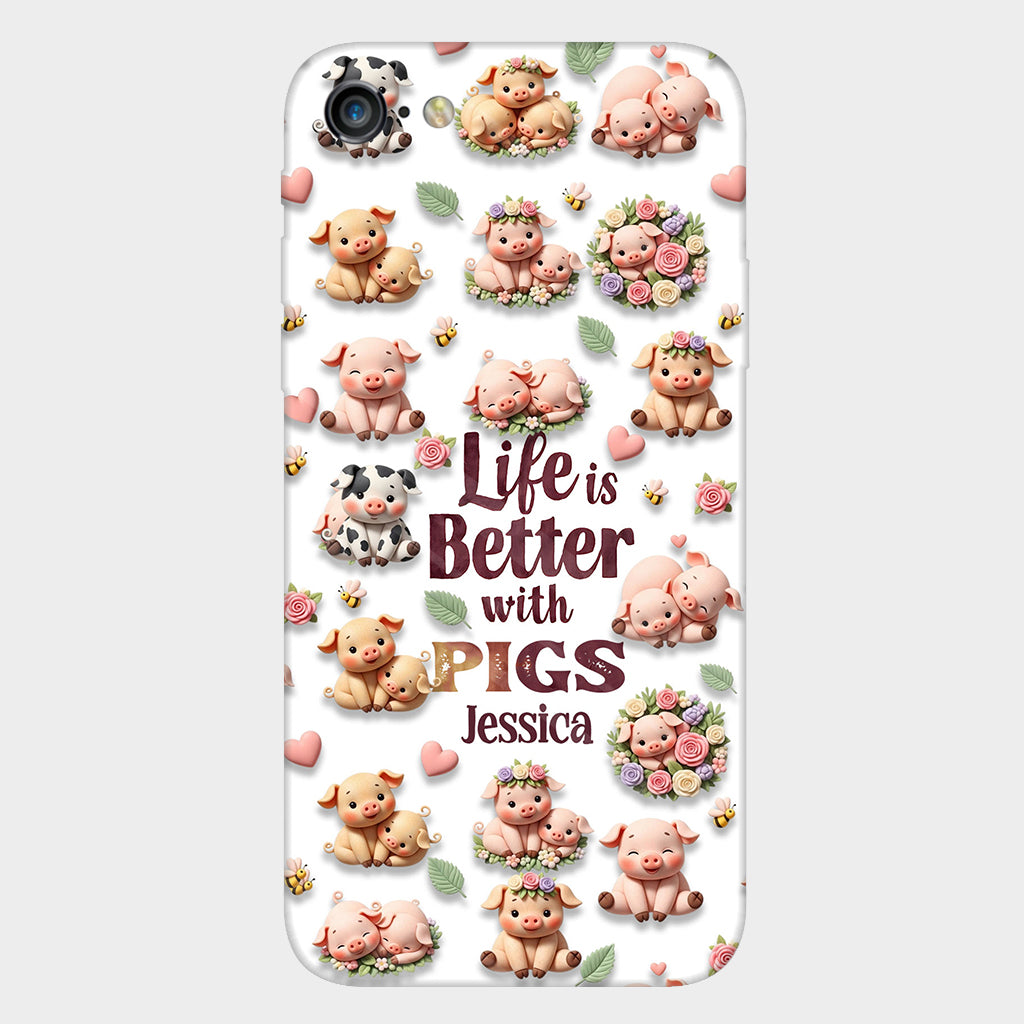 Just A Girl Who Loves Pigs - Personalized Pig Lover Full Print Phone Case