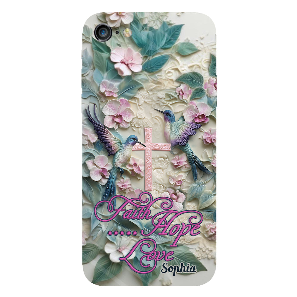Faith Hope Love - Personalized Hummingbird Full Print Phone Case