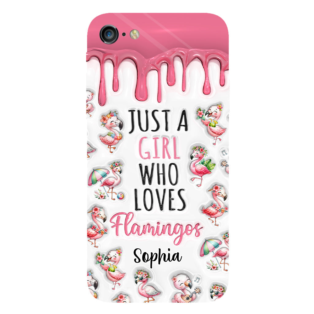 Just A Girl Who Loves Flamingos - Personalized Flamingo Full Print Phone Case