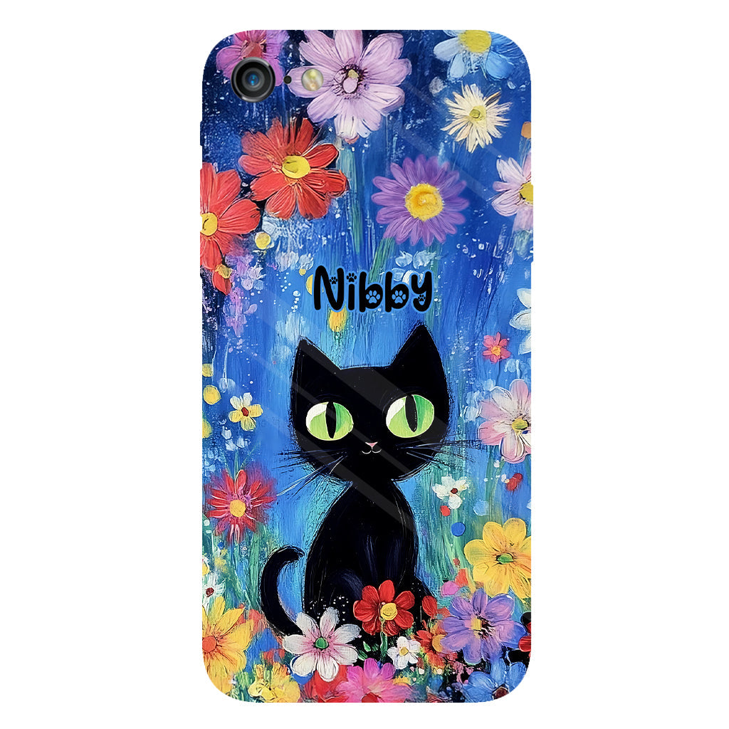 Coque de téléphone personnalisée avec motif chat noir mignon - Chat mignon