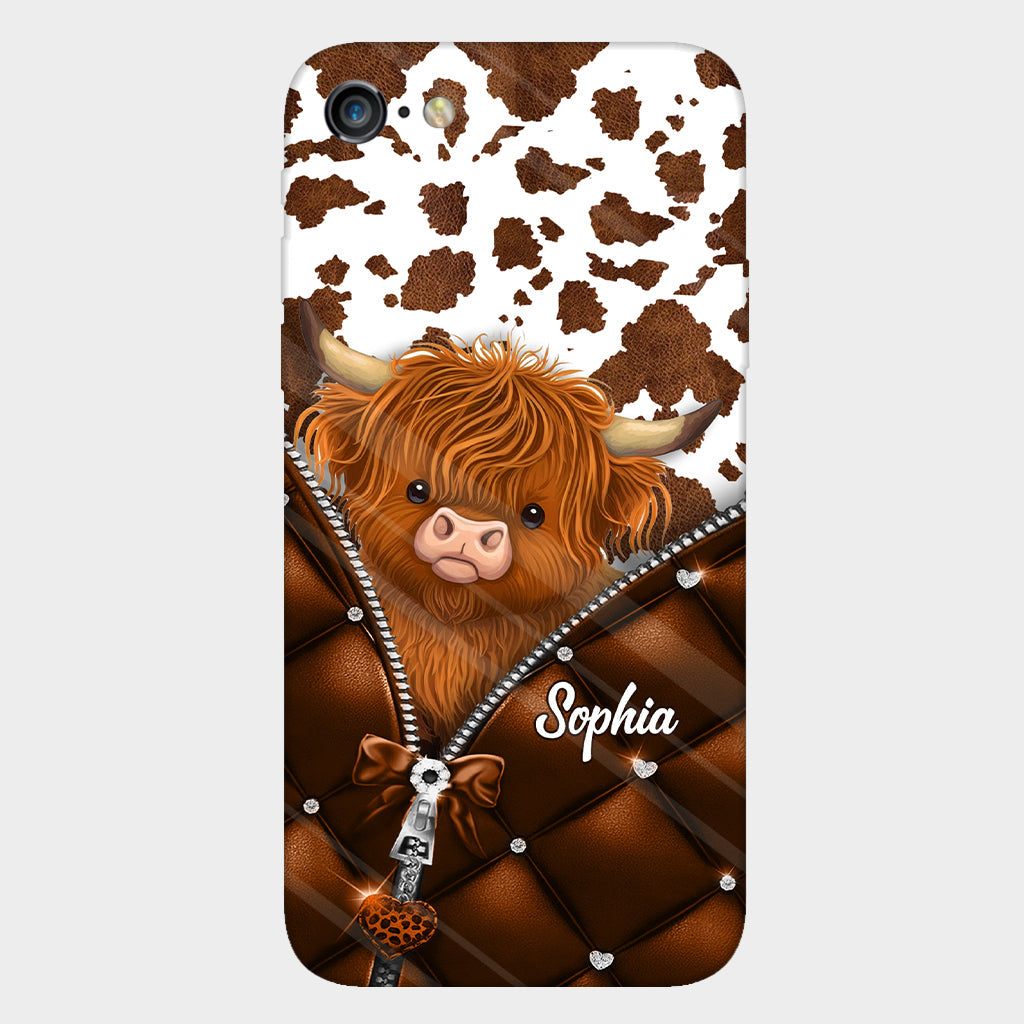 Coque de téléphone personnalisée avec imprimé vache des Highlands - Mignonne vache des Highlands