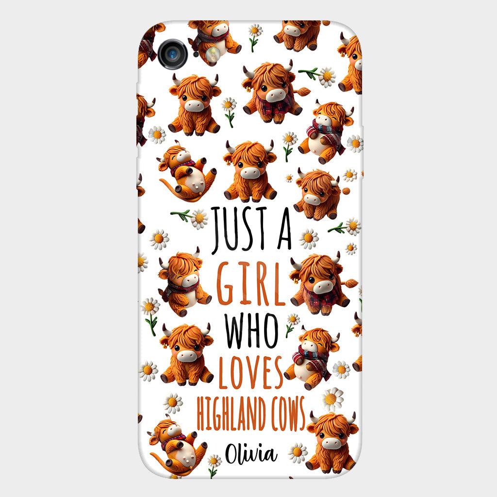 Just A Girl Who Loves Highland Cows - Personalized Highland Cow Full Print Phone Case