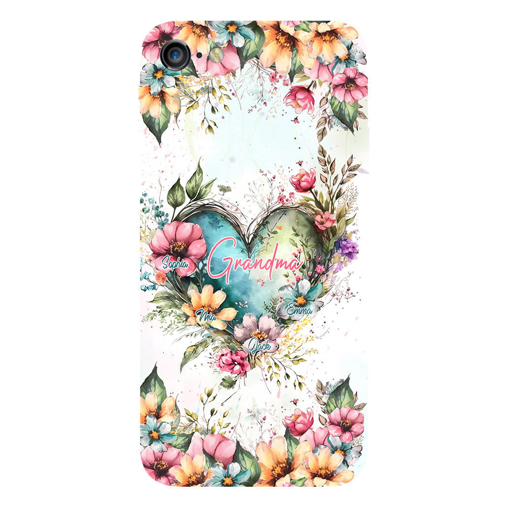 Les fleurs de la maman de grand-mère - Coque de téléphone personnalisée avec impression intégrale « Grand-mère »