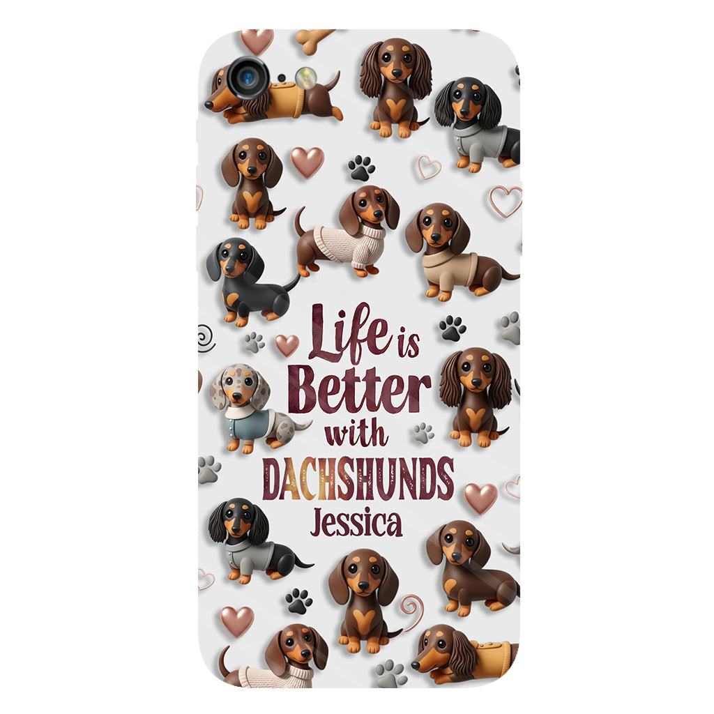 Juste une fille qui aime les chiens - Coque de téléphone personnalisée avec impression intégrale de chien