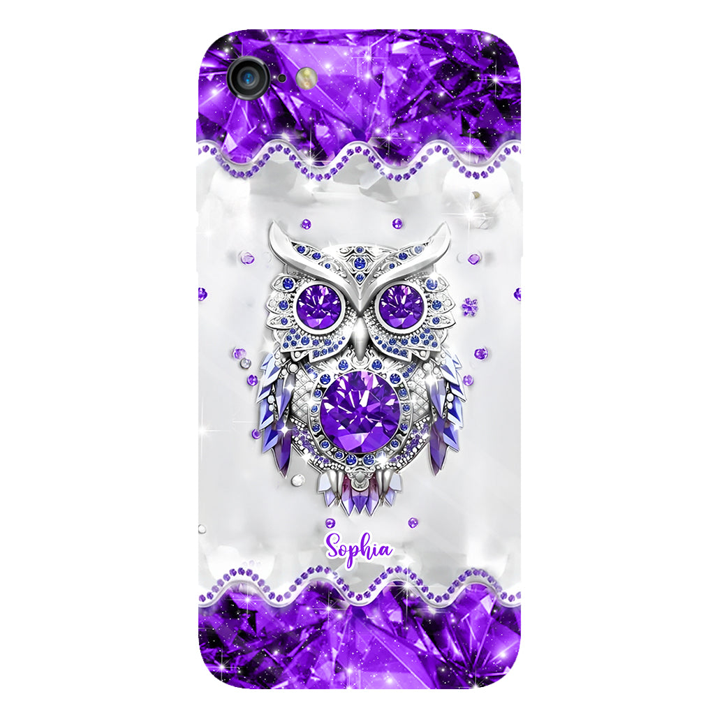 Purple Owl - Personalized Owl Full Print Phone Case