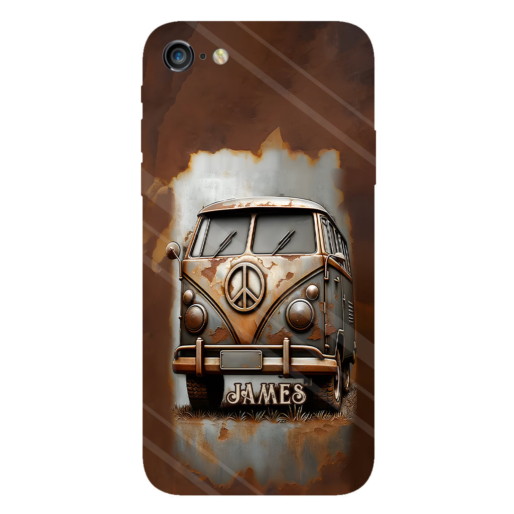 Camper Van Peace Symbol Vintage Soul - Personalized Hippie Full Print Phone Case