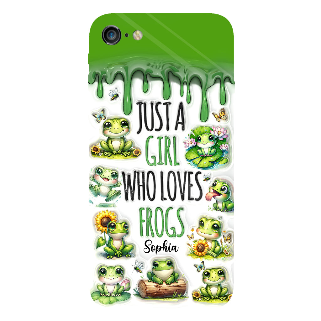 Une fille qui adore les grenouilles - Coque de téléphone personnalisée avec motif grenouille