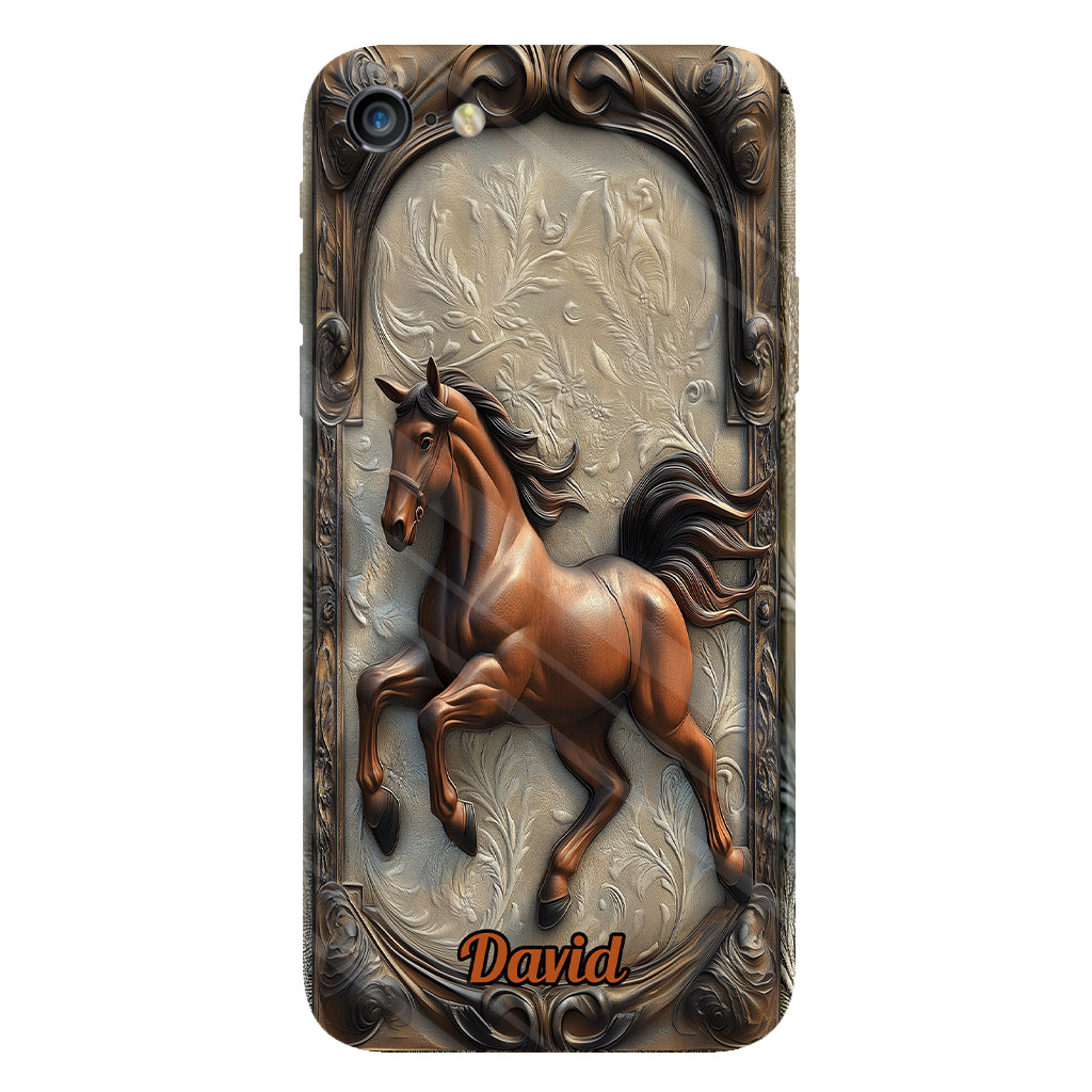 Coque de téléphone personnalisée Love Horse avec motif cheval intégral