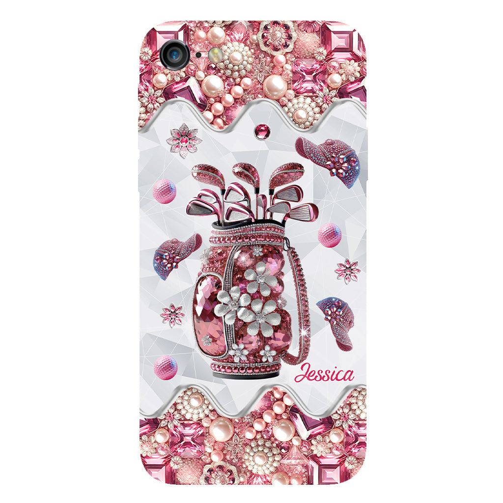 Une fille qui adore le golf - Coque de téléphone personnalisée avec imprimé golf intégral