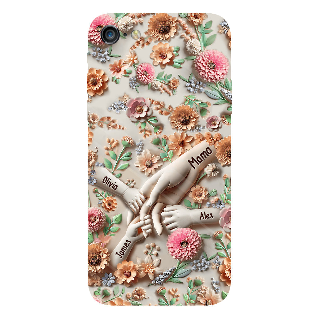 Tiens-nous la main - Coque de téléphone personnalisée avec impression intégrale pour maman